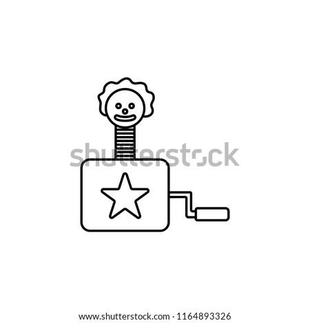 clown in the box line. Element of toys icon for mobile concept and web apps. Thin line toy clown in the box line icon can be used for web and mobile. Premium icon on white background