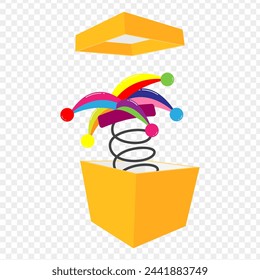 Clown box vector on transparent background