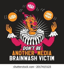 Clown Brainwash Victim Vector Illustration 