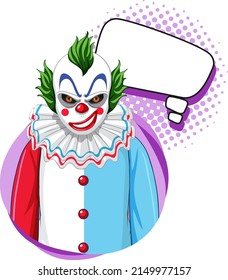 Clown with bubble speech illustration