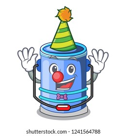 Clown bucket cylinder water in shape character