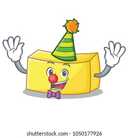 Clown butter mascot cartoon style