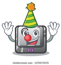 Clown button G installed on mascot computer