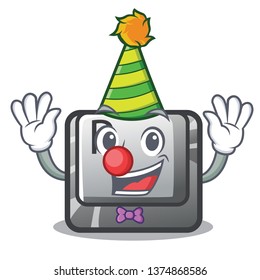 Clown button P on a game cartoon