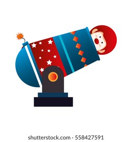 Clown cannon circus icon