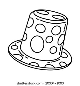 Clown Cap for Party Equipment Device Hand Drawn Icon Set Vector.