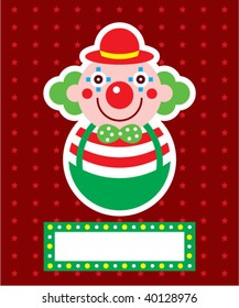 clown card greeting