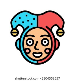 clown carnival show color icon vector. clown carnival show sign. isolated symbol illustration
