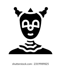 clown carnival show glyph icon vector. clown carnival show sign. isolated symbol illustration