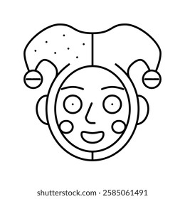 clown carnival show line icon vector. clown carnival show sign. isolated contour symbol black illustration