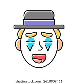 clown carnival vintage color icon vector. clown carnival vintage sign. isolated symbol illustration