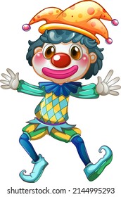 A clown cartoon colourful character illustration
