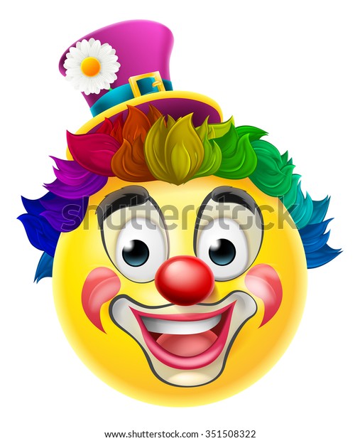Image Vectorielle De Stock De Dessin Humoristique De Clown Emoji Emoticon