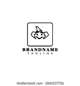 clown cartoon logo design template icon modern vector