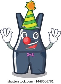 Clown cartoon overalls are placed in bag