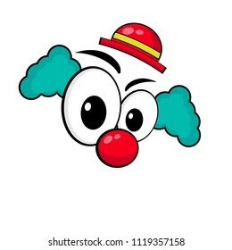 clown cartoon style . clown face