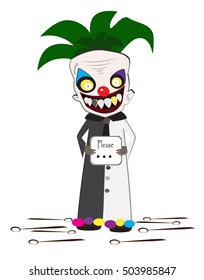 Clown cartoon vector for halloween party and illustrated News.