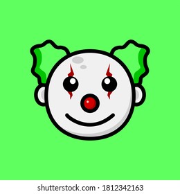 clown cartoon vector icon illustration, perfect for sticker , card etc.