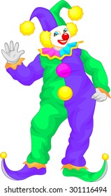 clown cartoon waving