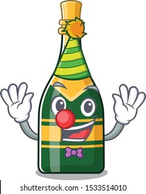 Clown champagne bottle in the cartoon shape