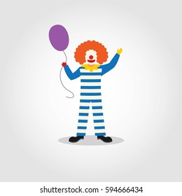 Clown Character Design Vector.

