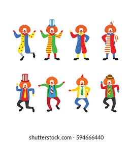 Clown Character Design Vector.
