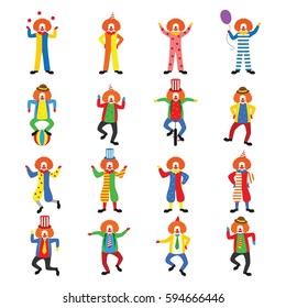Clown Character Design Vector.
