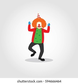 Clown Character Design Vector.
