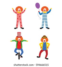 Clown Character Design Vector.
