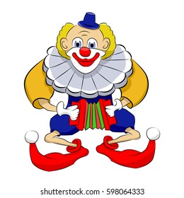 Clown Character Design Vector. 