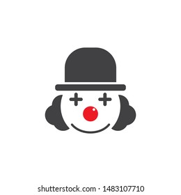 Clown character ilustration in flat design vector