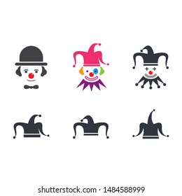 Clown character ilustration in flat design vector