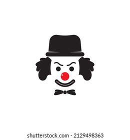 Clown character ilustration in flat design vector
