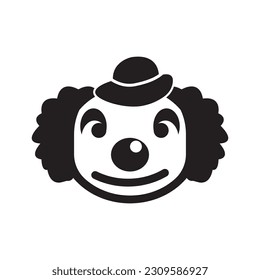 Clown character logo icon, vector illustration design template.