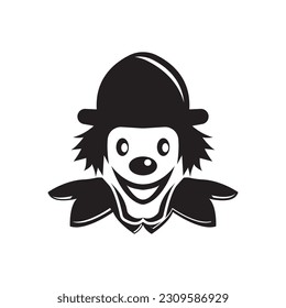 Clown character logo icon, vector illustration design template.