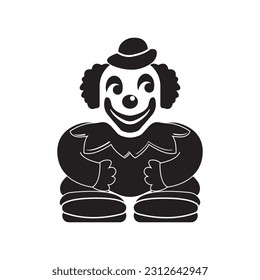 Clown character logo icon, vector illustration design template.