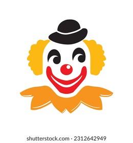 Clown character logo icon, vector illustration design template.