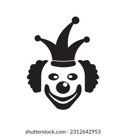 Clown character logo icon, vector illustration design template.