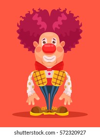 Clown character. Vector flat cartoon illustration 