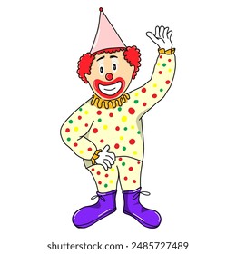 Clown character vector set design. Birtgday clown