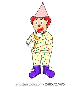 Clown character vector set design. Birtgday clown