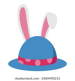 Clown circus costume element. Funny hat holiday. Joker icon. Party color vector element