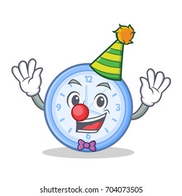 Clown clock character cartoon style