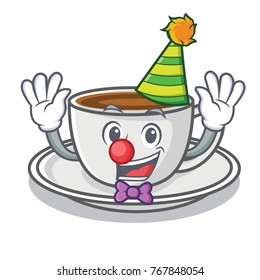 Clown coffee character cartoon style