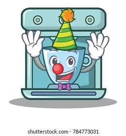 Clown coffee maker character cartoon