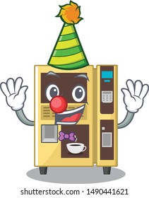 Clown coffee vending machine in the cartoon