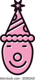 Clown Color Filled Vector Icon Design