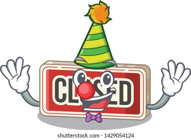 Clown colsed sign toys on the cartoon