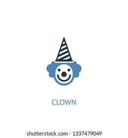 clown concept 2 colored icon. Simple blue element illustration. clown concept symbol design. Can be used for web and mobile UI/UX