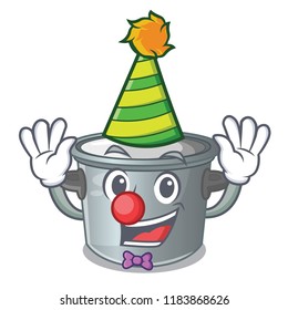 Clown cookware stock pot isolated on mascot